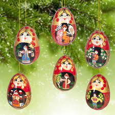 Maybe you would like to learn more about one of these? Ornaments Set Russian Miniatures Wooden Christmas Ornaments