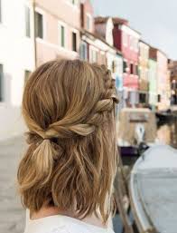 You don't need long hair to wear a cute braided hairstyle. Twisted Half Updo Perfectly Imperfect Messy Braids For Short Hair Livingly