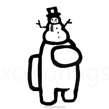 Among us coloring for kids kids n fun com 20 coloring pages of. Among Us Coloring Pages Christmas Snowman Hat Xcolorings Com