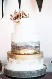 45 Simple Elegant Chic Wedding Cakes Wedding Forward Metallic Wedding Cakes Painted Wedding Cake Industrial Wedding Inspiration