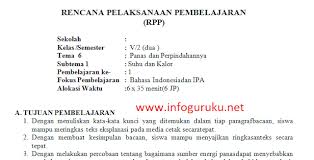 Contoh rpp tematik sd tema peristiwa kls. Download Contoh Rpp 1 Lembar Jenjang Sd Kelas 5 Semester 2 Infoguruku