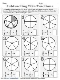Adding fractions coloring pages worksheets & teaching let your students enjoy coloring as they learn math. Adding And Subtracting Like Fractions Workbook Fractions Worksheets Math Fractions Worksheets Fractions