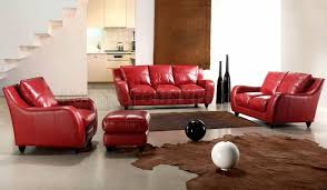 Unlimited furniture delivery starting at $99. Red Full Italian Leather Modern 3pc Living Room Set
