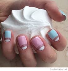 Have a look at these 60 latest simple, but very cute nail art tutorials for your short nails. Pink Blue And White Nail Design