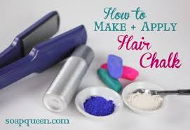 Temporary white hair spray and white hair chalk are two of the most sought products for this task.to make a temporary dye at home simply use any of above products especially chalk. Hair Chalk Recipe And Application Tutorial Soap Queen Hair Chalk Diy Hair Chalk Homemade Hair Products