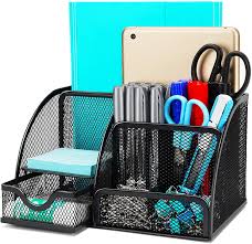 Office supply organizer for closet. Free And Fast Delivery Available Desk Organizer Wellerly Office Supplies Desk Organization Accessories Pen Holder Organizers Set Multi Functional Mesh Storage Caddy With 6 Compartments 1 Drawer For Office School Home Supply