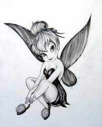 Fairies and generally mythological creatures are a popular source of inspiration for everyone searching for a perfect tattoo. Cute Black And Grey Fairy Tattoo Design