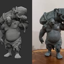 Pin By Cody Raskin On 3d Models Ogre D D Miniatures Lion Sculpture
