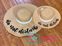 Do Not Disturb Floppy Beach Hat Set Mommy And Me Matching Etsy Floppy Beach Hat Beach Hat Floppy