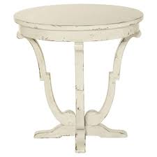 Reine French Country Antique White Round End Table White Bedroom Furniture Shabby Chic End Tables Country Living Room Furniture