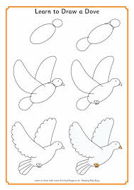 Simple Bird Drawing For Kids Step By Step Learn To Draw A Dove Easy Christmas Drawings Simple Bird Drawing Cute Easy Drawings