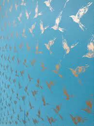 Removable wallpaper birds, peel and stick wallpaper floral, wall paper floral with birds add to favorites. Bollin Bird Wallpaper Gold And Med Zoe Glencross