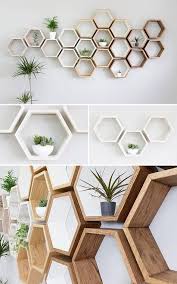 Rustic White Hexagon Wall Shelf In Solid Oak Rustic White Oak Honeycomb Shelves Hexagon Shelf Spring Home Decor Rustic Wall Shelves Hexagon Wall Shelf