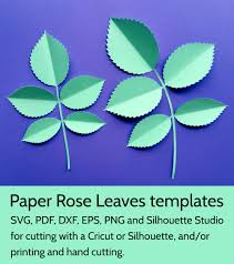 Download Paper Rose Leaves Template Svg Dxf Pdf Png Cut Files For Cricut And Silhouette Beautiful Rose Leaf Design For Paper Roses And Flowers