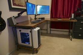 Butcher block for our computer desk for $50.00 having a builder built computer desk was great but the plastic top never sat right with me. Wooden Gaming Desk Diy Novocom Top