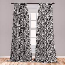 Zebra bedroom decor is the type of decoration theme that is inspired from the beautiful and marvelous zebra. East Urban Home Ambesonne Stripes Curtains Zebra Skin Pattern With Abstract Lines Monochrome Wild Animal Hide Design Window Treatments 2 Panel Set For Living Room Bedroom Decor 56 X 63 Black White