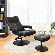 giantex massage swivel recliner chair with footrest stool ottoman pvc leather lounge armchair swivel recliner chairs lounge armchair leather sofa living room