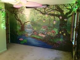 Enchanted Forest Bedroom Mural During The Day Hannonartworks Enchanted Forest Bedroom Bedroom Murals Woodland Bedroom
