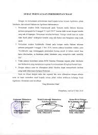 Surat Permohonan Maaf Bem Faperta
