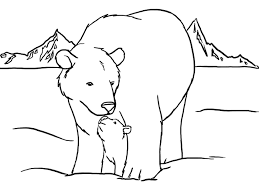 This mamma polar bear is carrying her baby polar bear on her back. Polar Bear Coloring Pages 80 Free Coloring Pages
