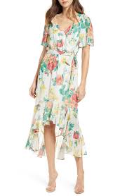 Leith Flutter Sleeve High Low Dress Dresses Nordstrom Dresses