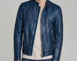 Handmade Men S Navy Blue Zip Up Stylish Leather Jacket In 2020 Leather Jacket Men Stylish Leather Jacket Leather Jacket