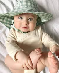 Gingham Baby Sun Hat