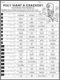 Factoring Trinomials Worksheet Answers Best Of Factoring Polynomials Coloring Activity In 2020 Factoring Polynomials Polynomials Factoring Polynomials Activity
