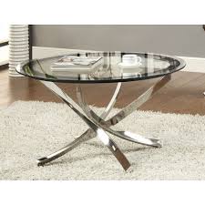 Maren Glass And Round Coffee Table Clear Tempered Glass Table Top Round Glass Coffee Table Home Coffee Tables