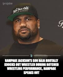 Rampage Jackson's son Raja brutally knocks out wrestler in botched  wrestling performance.