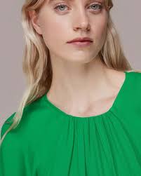 WHISTLES Annabelle Cape Sleeve Dress in Green