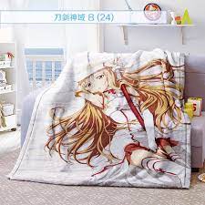 Sword art online black swordsman: Sword Art Online Asuna Yuuki Anime Girl Bed Sheet Quilt Blanket Custom 120cm 150cm Wish
