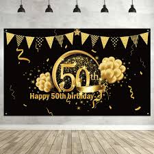 Popular 50 banner birthday of good quality and at affordable prices you can buy on aliexpress. 50th Birthday Black Gold Party Decoration Extra Large Fabric Black Gold Sign Poster For 50th Anniversary Photo Booth Backdrop Background Banner 50th Birthday Party Supplies Style B Walmart Com Walmart Com