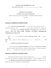 Reprezentarea se face prin procură scrisă și neapărat semnată. Model Contract De Mandat Pentru Presedintele Asociatiei De Proprietari
