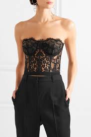 Alexander Mcqueen Sarabande Cotton Blend Lace Bustier Top Net A Porter Com Lace Bustier Top Bustier Outfit Fashion