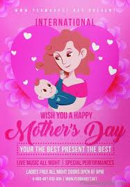 Mothers day word cloud tag concept in vector. Pink Mothers Day Flyer Psd Template Vector Free Download