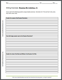 Russian Revolution Writing Exercises Handout 1 Free To Print Pdf File Essay Questions Writing Exercises History Essay