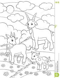 Coloring Pages Farm Animals Goat Family Stock Vector Illustration Of Contour Educat Farm Coloring Pages Farm Animal Coloring Pages Zoo Animal Coloring Pages