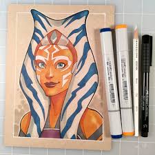 Drawing lightly with a pencil, create a framework using basic shapes like circles and ovals. Darren M A Calvert On Twitter Star Wars Art Star Wars Ahsoka Star Wars Memes