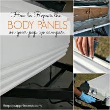 The roof of a pop up camper keeps the canvas part tight and dry. Repairing Your Camper Body Panels The Pop Up Princess Pop Up Camper Coleman Pop Up Campers Vintage Camper Remodel