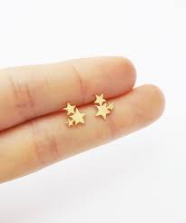 Gold Galaxy Earrings Sterling Silver Earrings Star Cute Stud Earrings Galaxy Earrings Simple Earrings