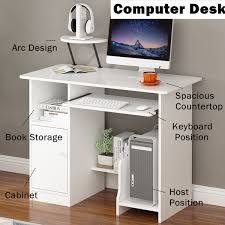 Models with power strips, cpu holders and keyboard trays from hertz furniture. Home Desktop Computer Desk With Lockers Cabinet Home Small Desk Dormitory Table Study Table Arc Design Wish