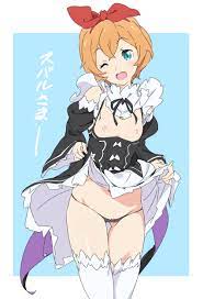 umanosuke, petra leyte, re:zero kara hajimeru isekai seikatsu, black  neckwear, highres, spoilers, 1girl, 2020, 20s, ;d, aqua eyes, black  panties, black ribbon, bow, bow panties, breasts, breasts out, detached  sleeves, dress, flashing,