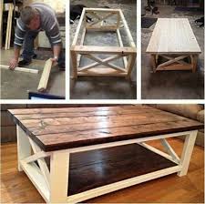 Easy And Beautiful Build The White Makes The Stained Top Pop Out Diy Coffee Table Plans Home Diy Diy Home Decor