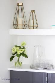 Rustic floating shelf idea for dining room wall for the home. Floating Shelves Over Buffet Cabinet Design Ideas