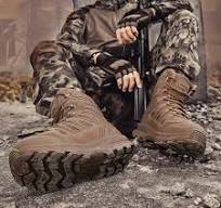 Men Military Ankle Boots Tactical Combat Work Safety Shoes with Split  Leather Upper