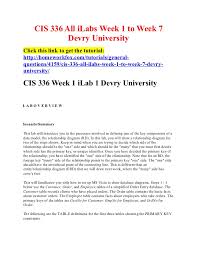 Cis336 All I Labs Week 1 To Week 7 Devry University