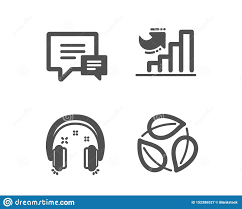 Comment Growth Chart And Headphones Icons Leaves Sign