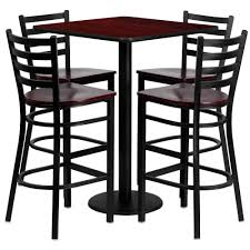 Carnegy Avenue 5 Piece Mahogany Top Mahogany Wood Seat Table And Chair Set Cga Xu 9181 Ma Hd In 2020 Metal Bar Stools Pub Table Sets Bar Table Sets