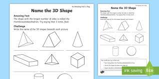 10,000+ learning activities, games, books, songs, art, and much more! Names Of 3d Shapes Worksheet Primary Resources